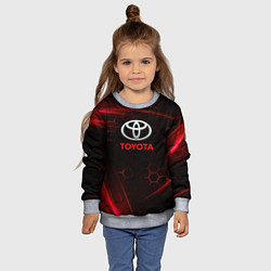 Свитшот детский Toyota Неоновые соты, цвет: 3D-меланж — фото 2