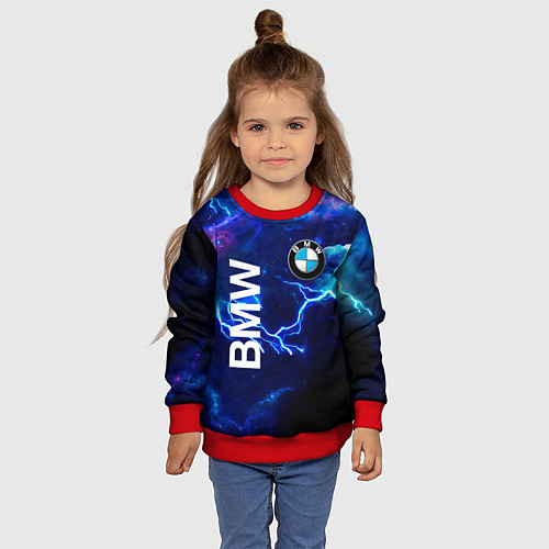 Детский свитшот BMW Синяя молния / 3D-Красный – фото 4