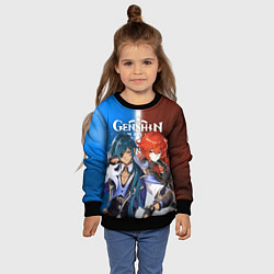 Свитшот детский КЭЙА И ДИЛЮК ГЕНШИН, цвет: 3D-черный — фото 2