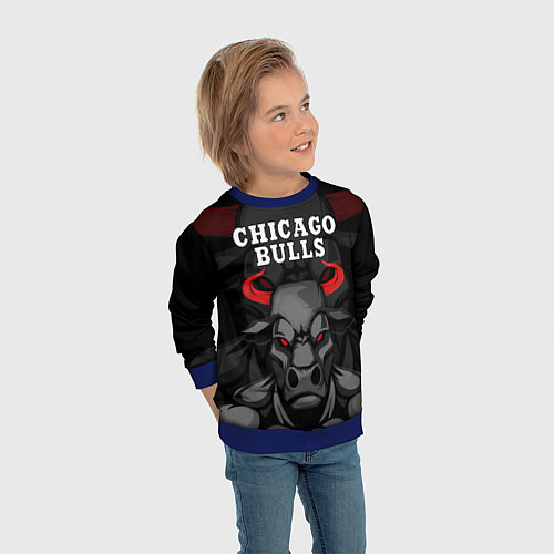 Детский свитшот CHICAGO BULLS ЯРОСТНЫЙ БЫК / 3D-Синий – фото 3