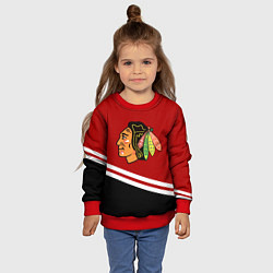 Свитшот детский Chicago Blackhawks, NHL, цвет: 3D-красный — фото 2