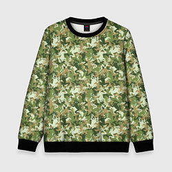 Свитшот детский Лягушки камуфляж, цвет: 3D-черный