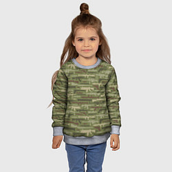 Свитшот детский Оружие камуфляж, цвет: 3D-меланж — фото 2