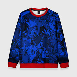 Свитшот детский SONIC BLUE PATTERN СИНИЙ ЁЖ, цвет: 3D-красный