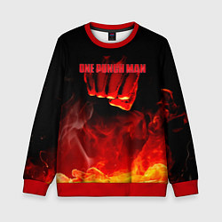 Свитшот детский Кулак One Punch-Man в огне, цвет: 3D-красный