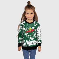 Свитшот детский Minnesota Wild, Миннесота Уайлд, цвет: 3D-черный — фото 2