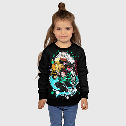 Свитшот детский Клинок рассекающий демонов главные герои, цвет: 3D-черный — фото 2