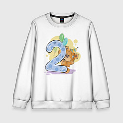 Свитшот детский С днем рождения 2 месяц, цвет: 3D-белый