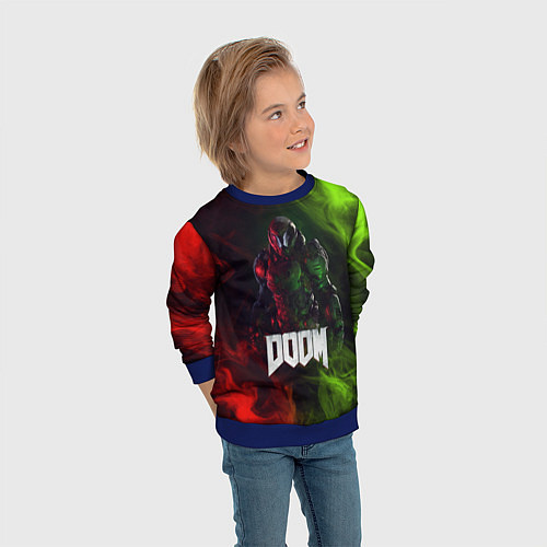 Детский свитшот Doomguy Doom / 3D-Синий – фото 3