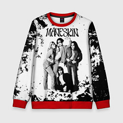 Свитшот детский Maneskin Монэскин, рок - группа, цвет: 3D-красный