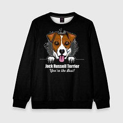 Свитшот детский Джек-Рассел-Терьер Jack Russell Terrier, цвет: 3D-черный