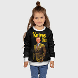 Свитшот детский Достать ножи Knives Out, цвет: 3D-белый — фото 2