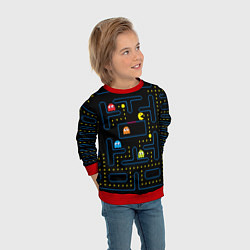 Свитшот детский Пиксельный Пакман, цвет: 3D-красный — фото 2