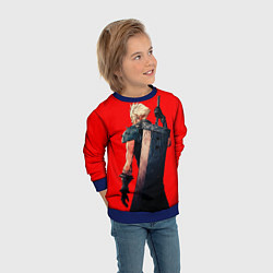Свитшот детский Клауд С мечом final fantasy, цвет: 3D-синий — фото 2