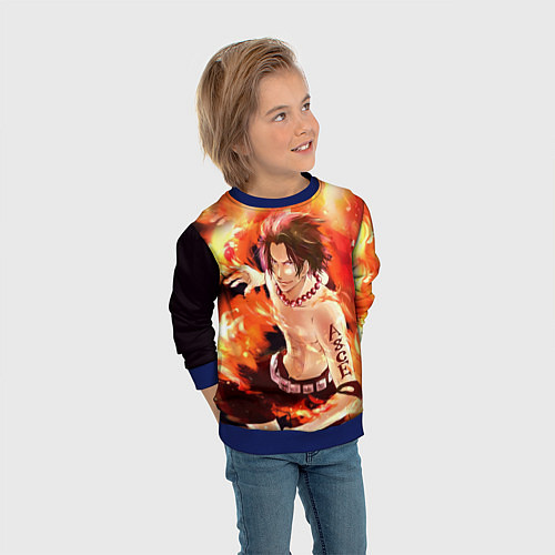 Детский свитшот ONE PIECE ASCE HERO / 3D-Синий – фото 3