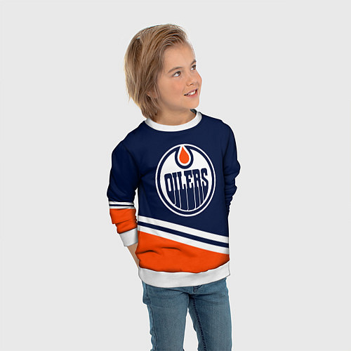 Детский свитшот Edmonton Oilers Эдмонтон Ойлерз / 3D-Белый – фото 3