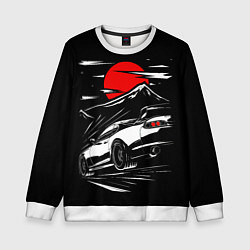 Свитшот детский Toyota Supra: Red Moon, цвет: 3D-белый
