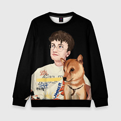 Свитшот детский Бульвар Депо с пёсиком, цвет: 3D-черный
