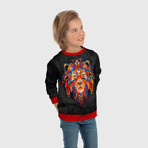 Детский свитшот CALM LION / 3D-Красный – фото 3