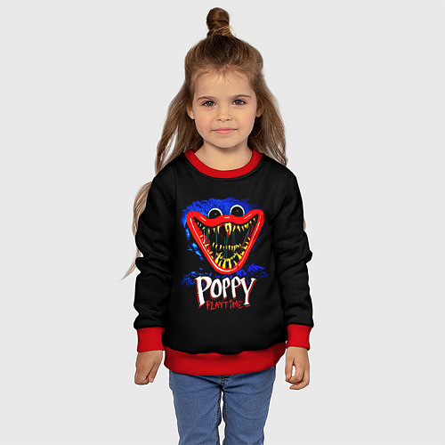 Детский свитшот Poppy Playtime: Huggy / 3D-Красный – фото 4