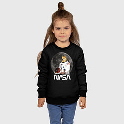Свитшот детский Доги Космонавт Мем Наса Doge, цвет: 3D-черный — фото 2