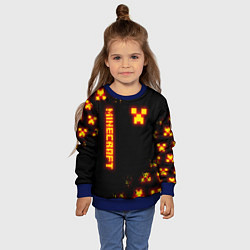 Свитшот детский MINECRAFT ОГНЕННЫЙ КРИПЕР, цвет: 3D-синий — фото 2