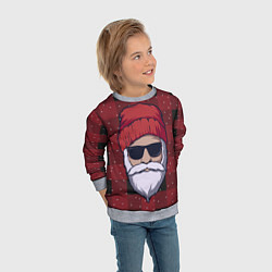 Свитшот детский SANTA HIPSTER САНТА ХИПСТЕР, цвет: 3D-меланж — фото 2