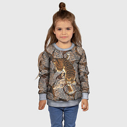 Свитшот детский Тигр в засаде, цвет: 3D-меланж — фото 2