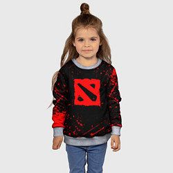 Свитшот детский DOTA 2 БРЫЗГИ КРАСОК ДОТА 2 ЛОГО, цвет: 3D-меланж — фото 2