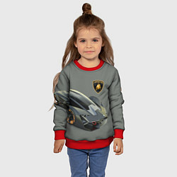 Свитшот детский Lamborghini concept 2020, цвет: 3D-красный — фото 2