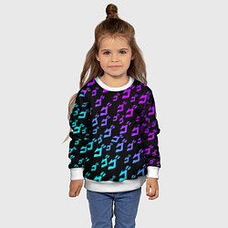Свитшот детский JOJOS BIZARRE ADVENTURE NEON PATTERN НЕОН УЗОР, цвет: 3D-белый — фото 2