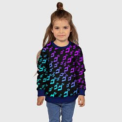 Свитшот детский JOJOS BIZARRE ADVENTURE NEON PATTERN НЕОН УЗОР, цвет: 3D-синий — фото 2