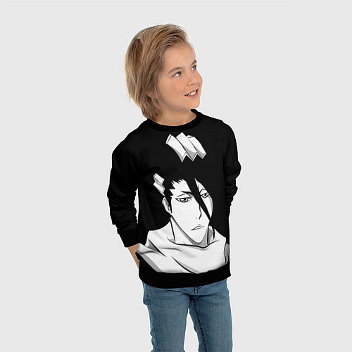 Детский свитшот Бякуя Кучики Блич / 3D-Черный – фото 3