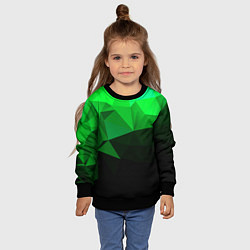 Свитшот детский Изумрудный Зеленый Геометрия, цвет: 3D-черный — фото 2