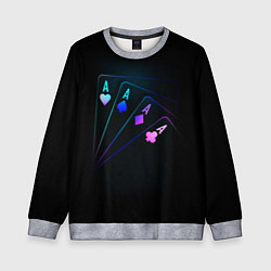 Свитшот детский НЕОНОВЫЕ КАРТЫ NEON, цвет: 3D-меланж