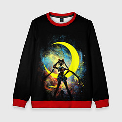 Свитшот детский Sailormoon Сейлормун на фоне звезд, цвет: 3D-красный