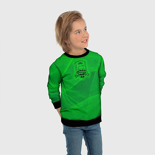 Детский свитшот Краснодар lime theme / 3D-Черный – фото 3