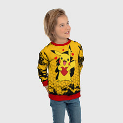 Свитшот детский ПОКЕМОНЫ, ПИКАЧУ ДЕРЖИТ СЕРДЦЕ, цвет: 3D-красный — фото 2