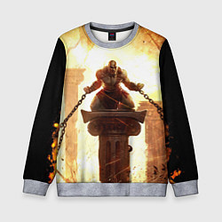 Свитшот детский GOD OF WAR КРАТОС В ЦЕПЯХ, цвет: 3D-меланж