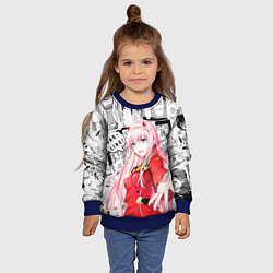 Свитшот детский Zero Two Зеро ту на манге фрейм, цвет: 3D-синий — фото 2