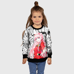 Свитшот детский Zero Two Зеро ту на манге фрейм, цвет: 3D-черный — фото 2