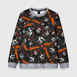 Свитшот детский КОРОЛЬ И ШУТ РУССКИЙ РОК УЗОР, цвет: 3D-меланж