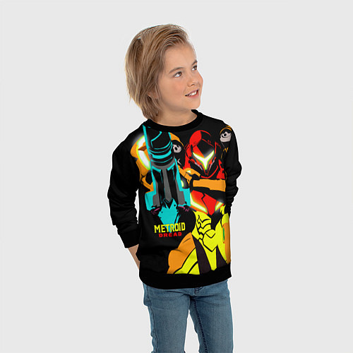 Детский свитшот Metroid - Metroid Dread / 3D-Черный – фото 3