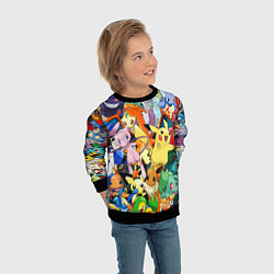 Свитшот детский АНИМЕ, ПОКЕМОНЫ ВСЕ ПЕРСОНАЖИ POKEMON, цвет: 3D-черный — фото 2
