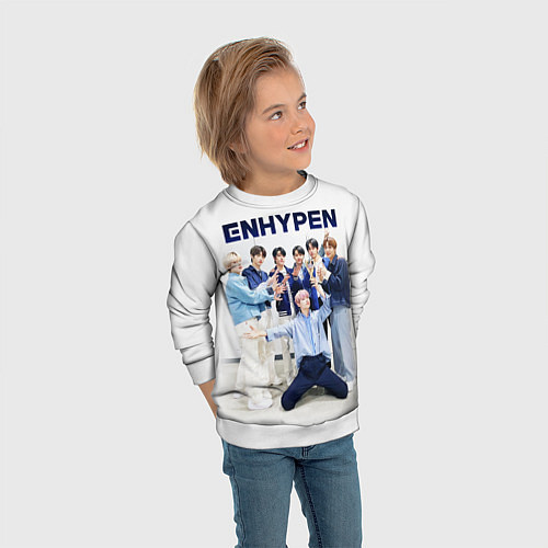 Детский свитшот ENHYPEN Хисын, Джейк, Джей, Сонхун, Сону, Чонвон, / 3D-Белый – фото 3