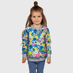 Свитшот детский Takashi Murakami Улыбающиеся цветы, цвет: 3D-меланж — фото 2
