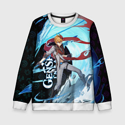 Свитшот детский ТАРТАЛЬЯ, GENSHIN IMPACT ГЕНШИН ИМПАКТ, цвет: 3D-белый