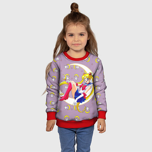 Детский свитшот Sailor Moon Usagi / 3D-Красный – фото 4