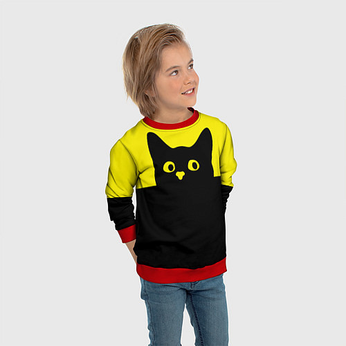 Детский свитшот Котик голова кота / 3D-Красный – фото 3