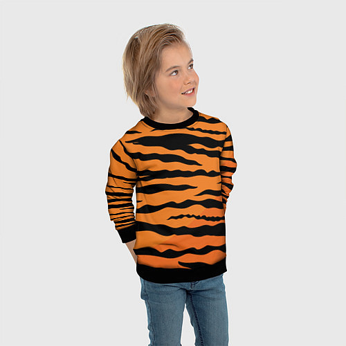 Детский свитшот Шкура тигра вектор / 3D-Черный – фото 3